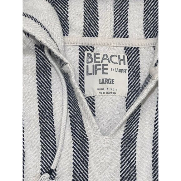 Beach Life By Ladra Stripped Hoodie V-Neck Bojo Style Women's Size Large EUC - Picture 3 of 3